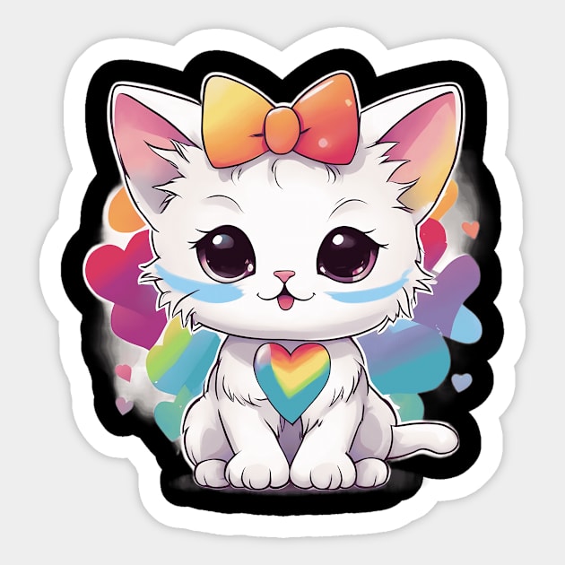 You're my everything Kitten Sticker by animegirlnft